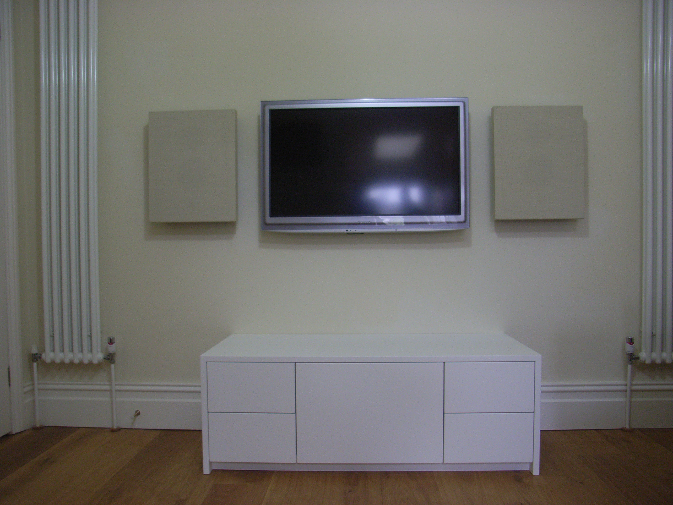 white eggshell TV unit