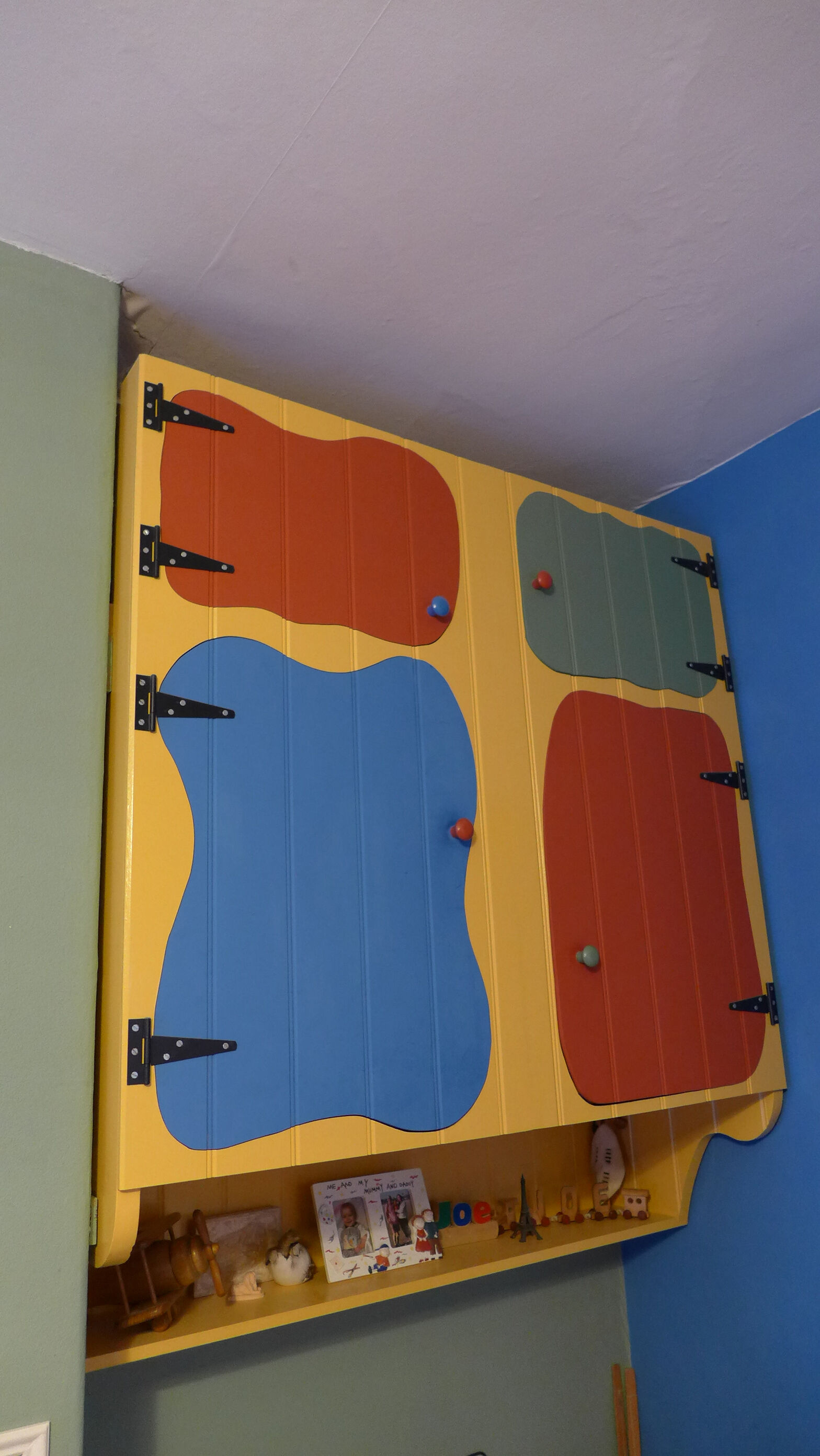 child's colourful wall unit