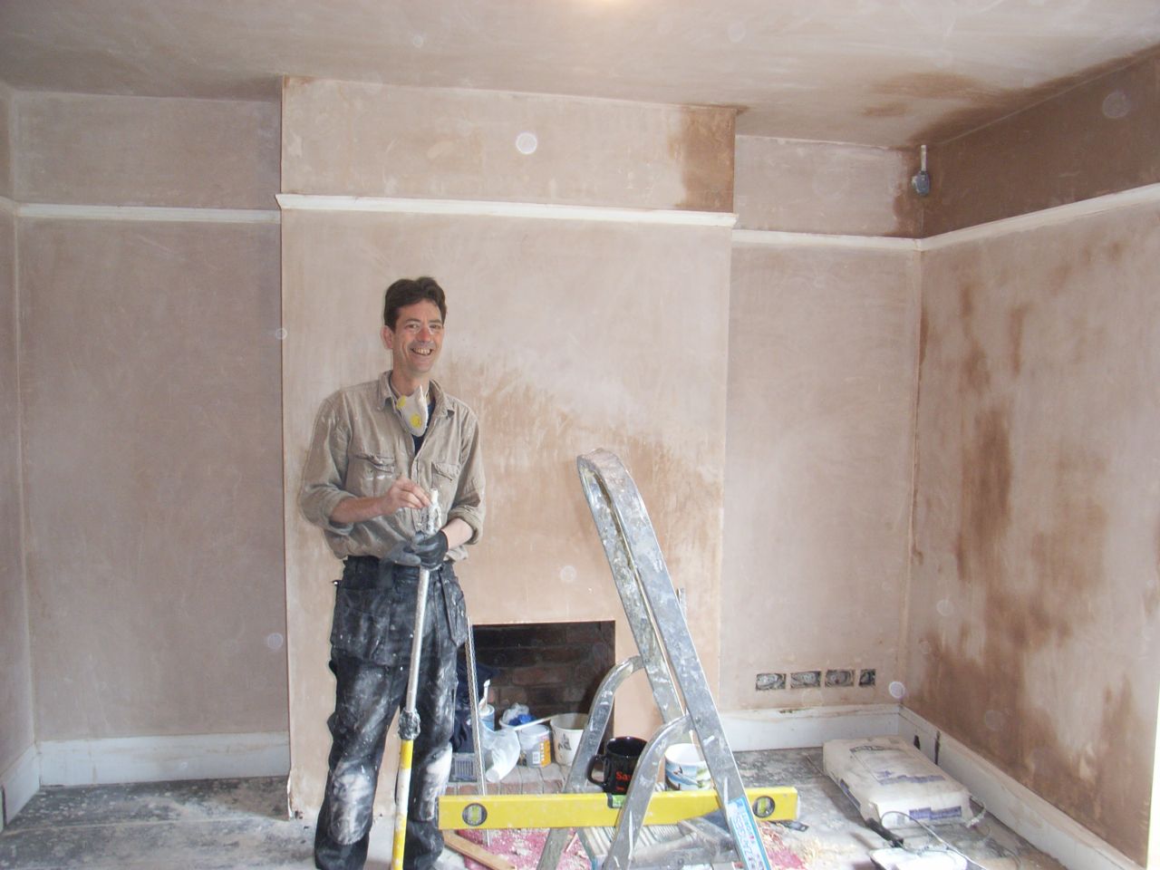 stripped walls replastered