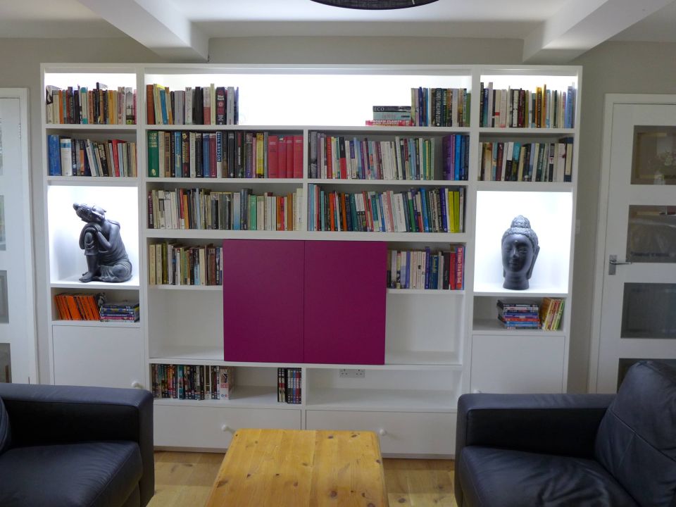 TV hidden in wall unit