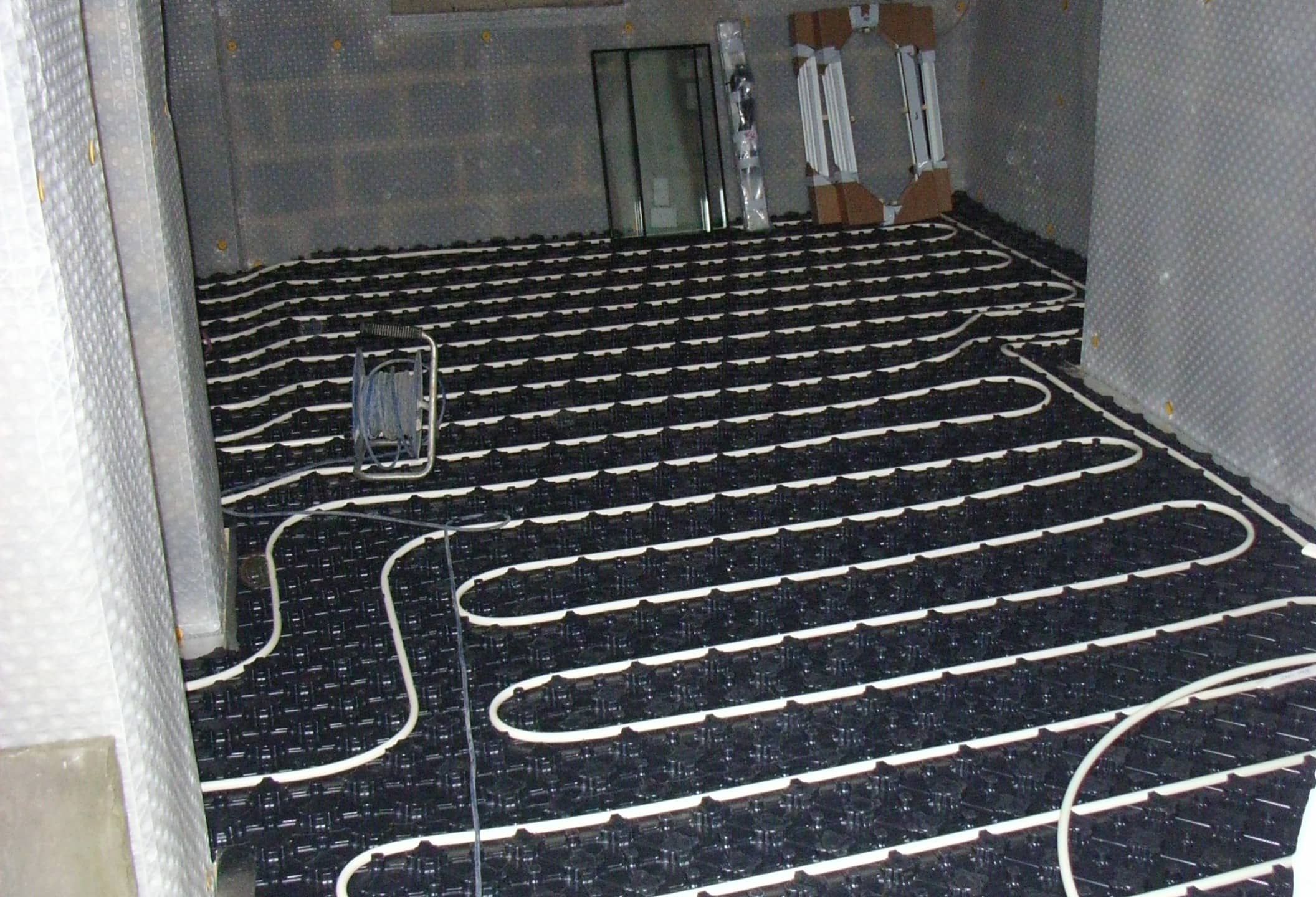basement underfloor heating installed