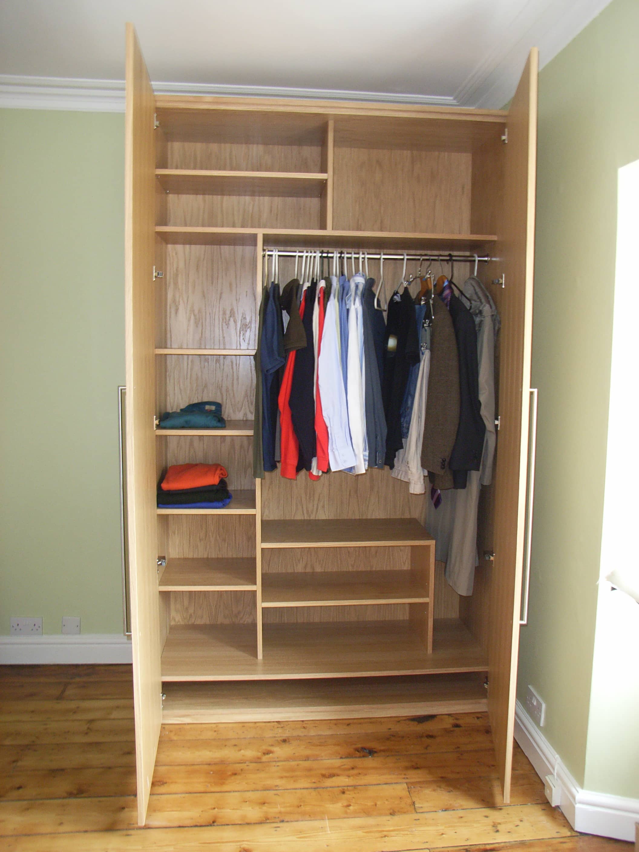 bespoke oak veneer wardrobe