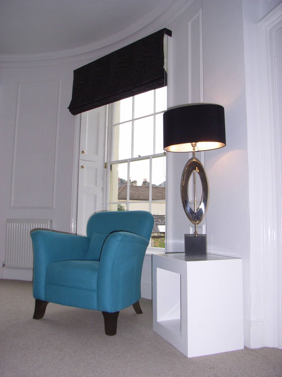 classic blue armchair