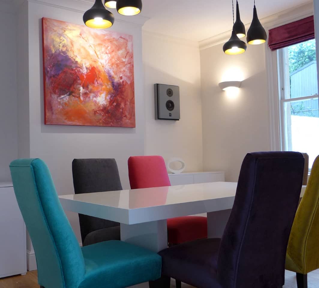 colourful dining room