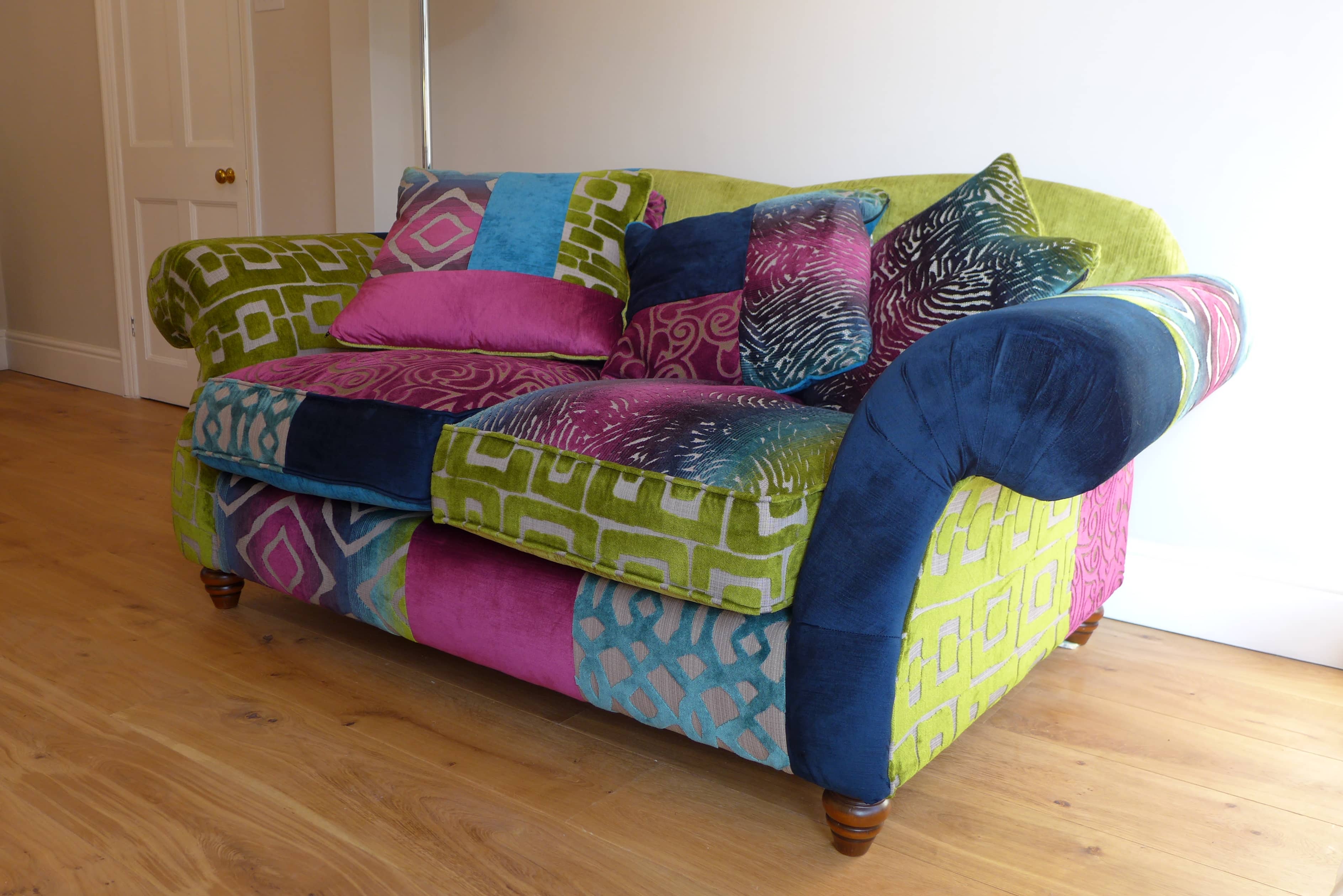 decoration sets off colourful sofa