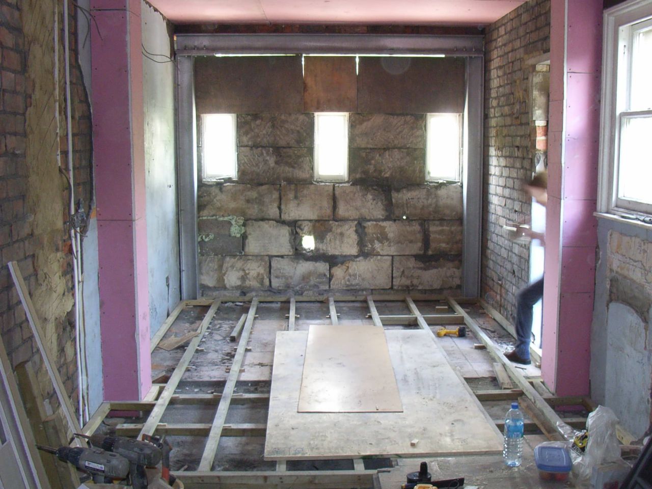 end wall exposed