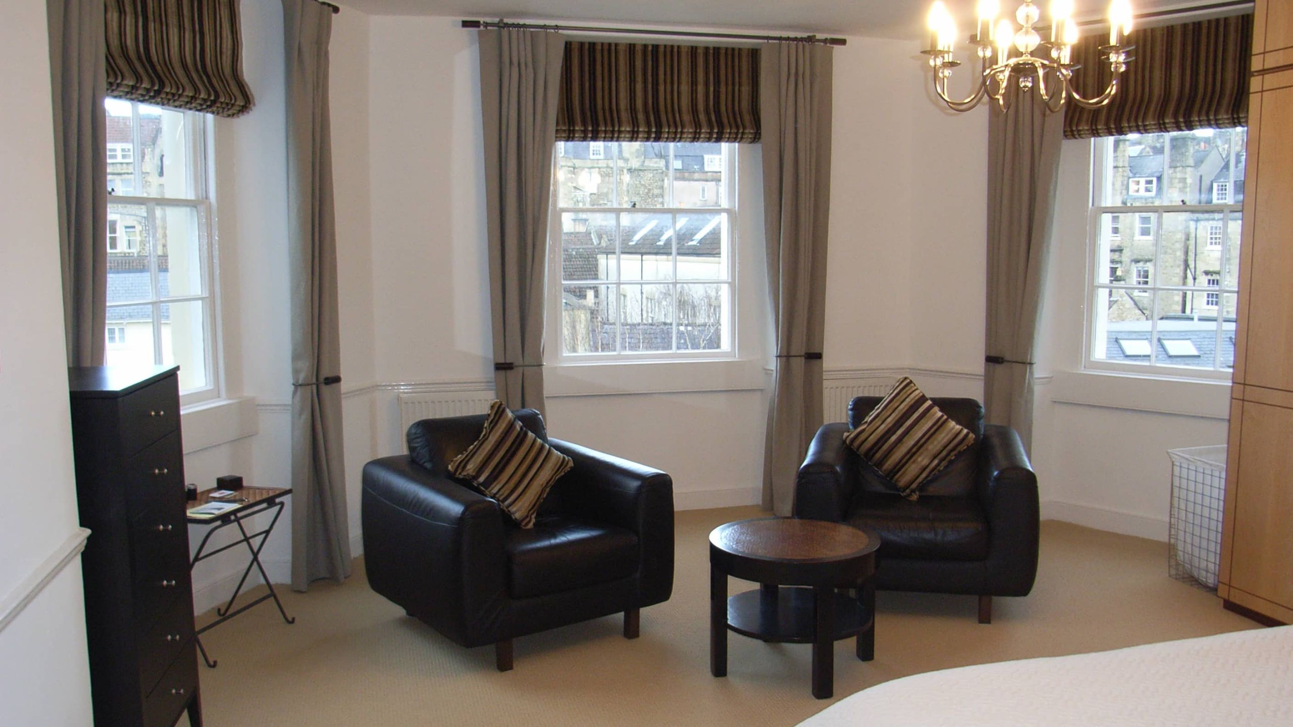 hotel-style bedroom