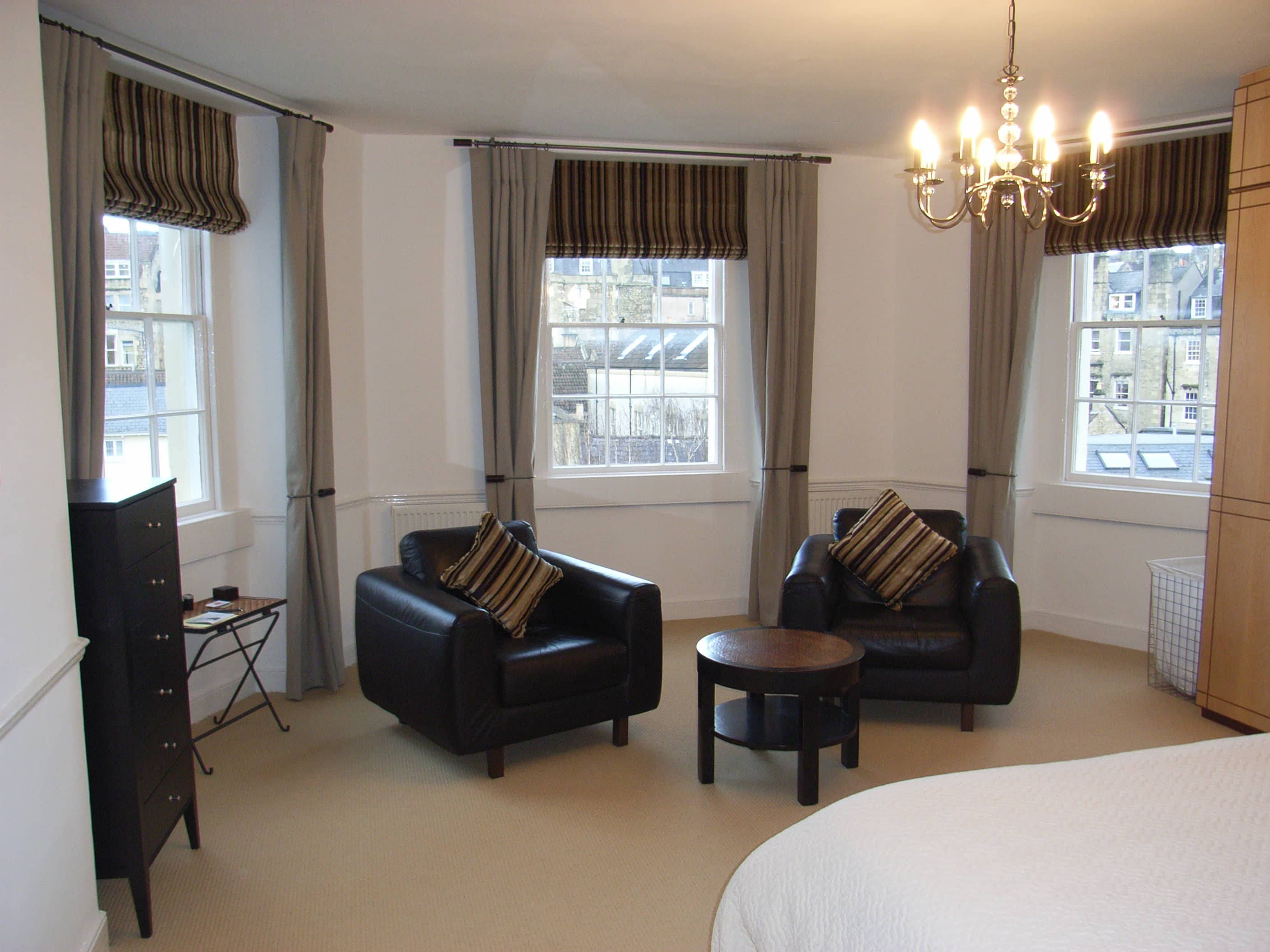 hotel-style bedroom