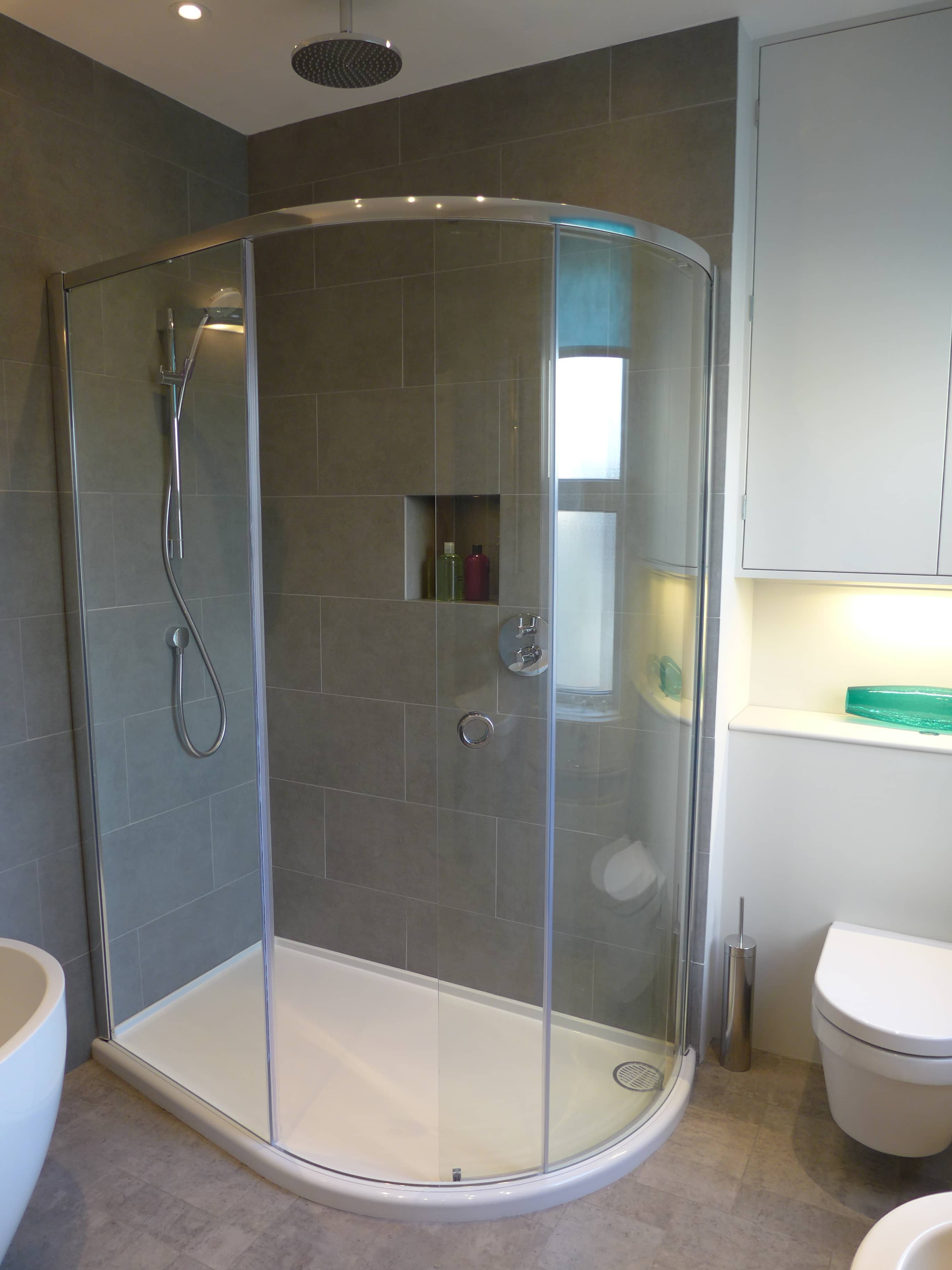 large offset quadrant shower enclosure