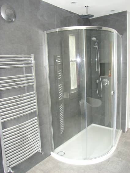 offset corner shower