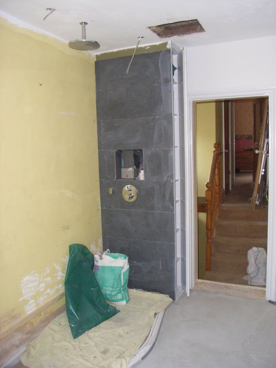 tiling shower wall