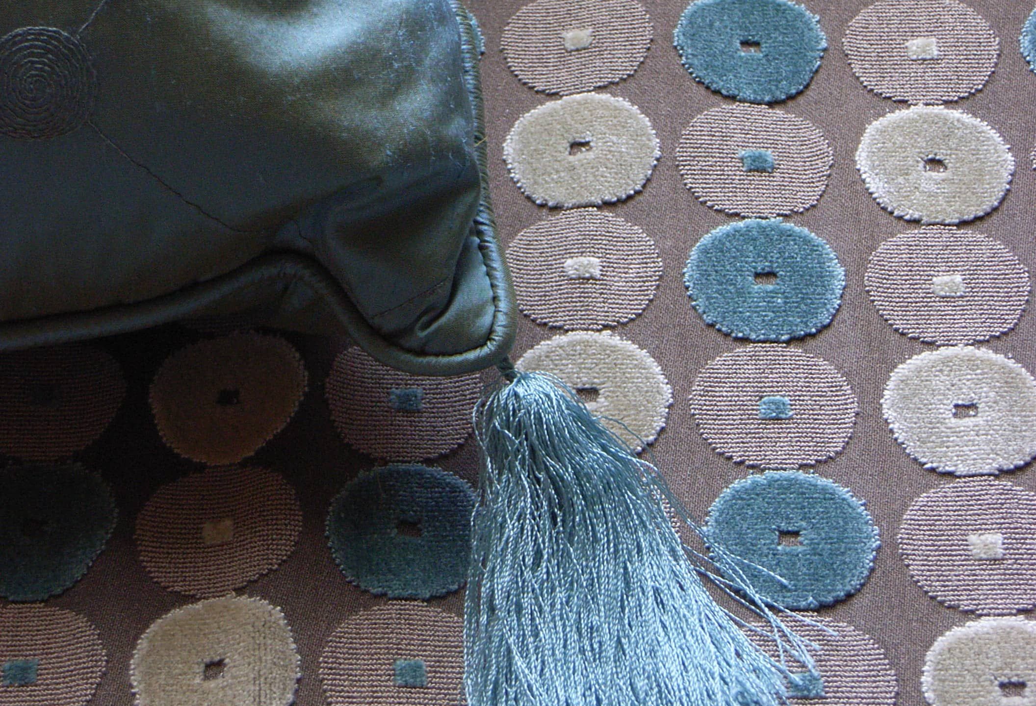 spotty fabric and tassle