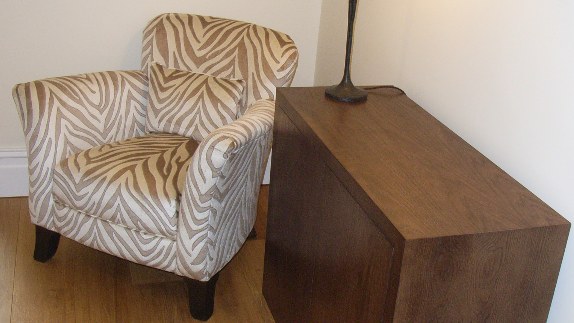 animal print fabric armchair