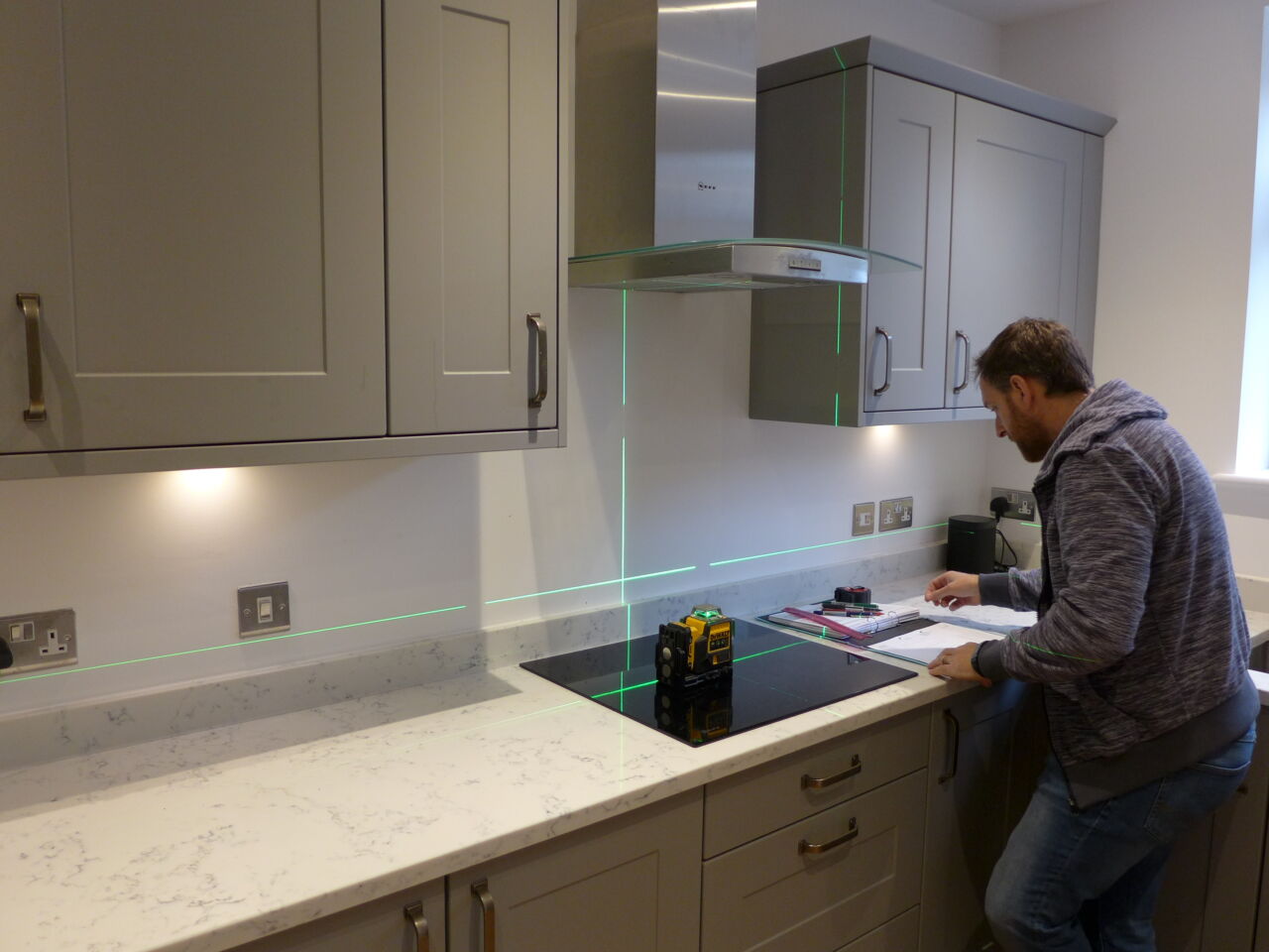 surveying glass splashback