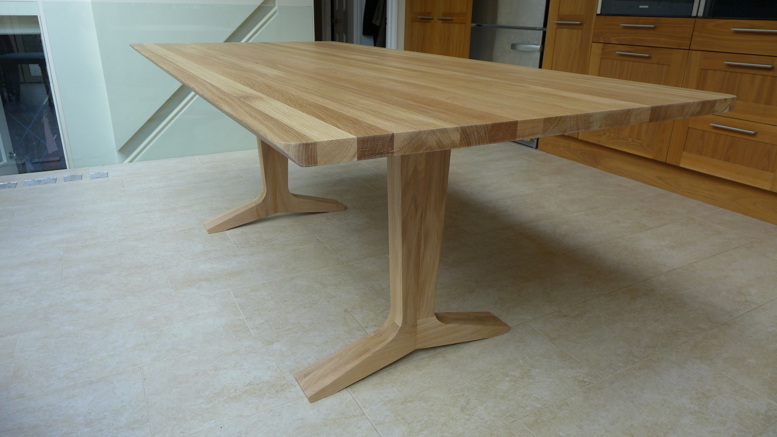 contemporary oak dining table