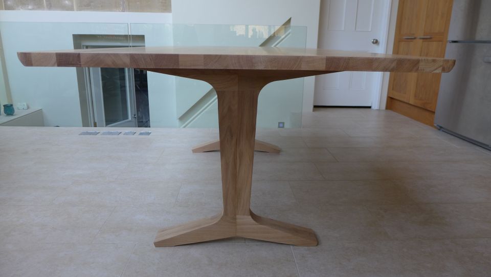modern solid oak dining table