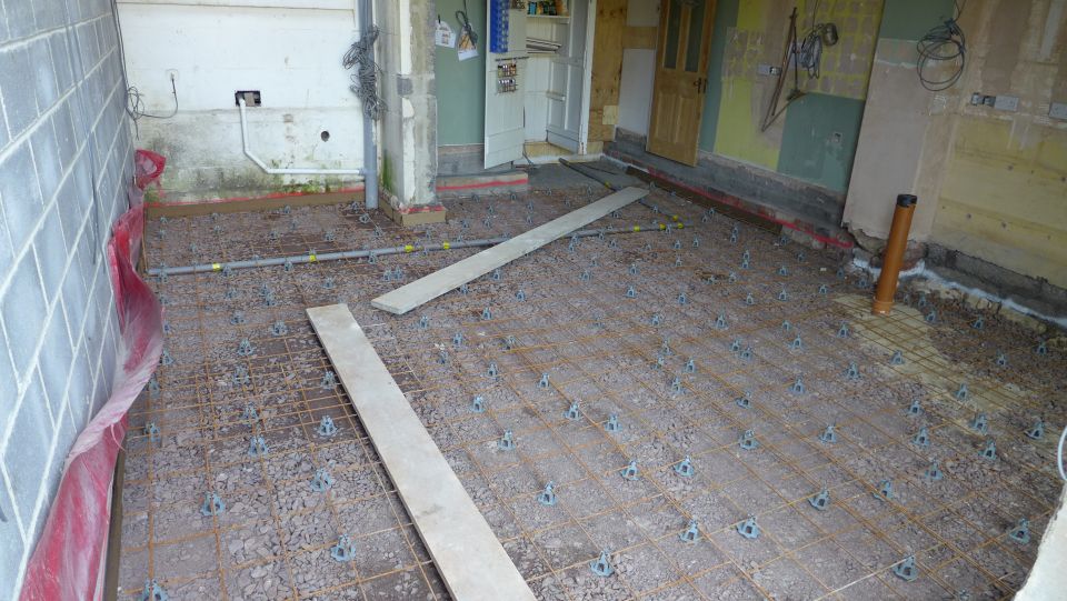 steel mesh prepared for reinforced concrete floor