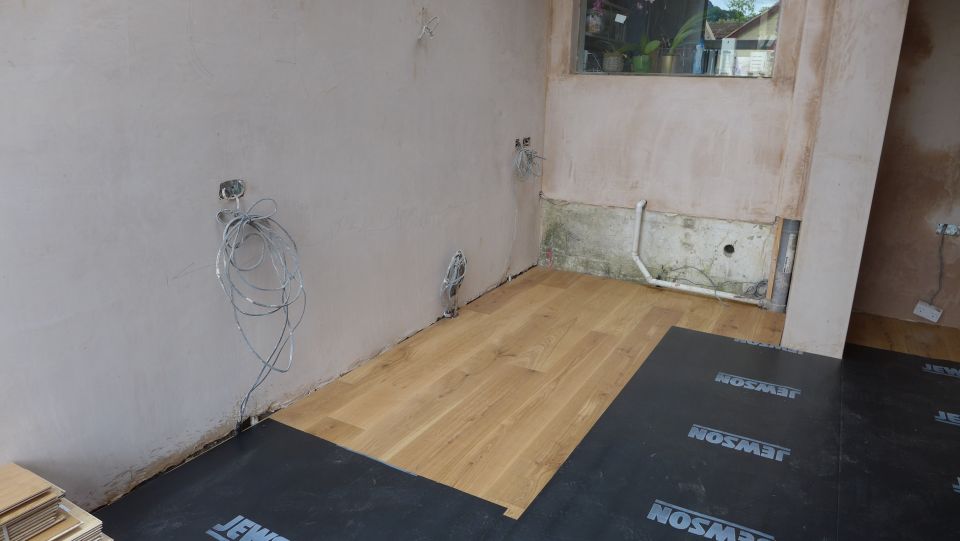 new oak floor protected with correx