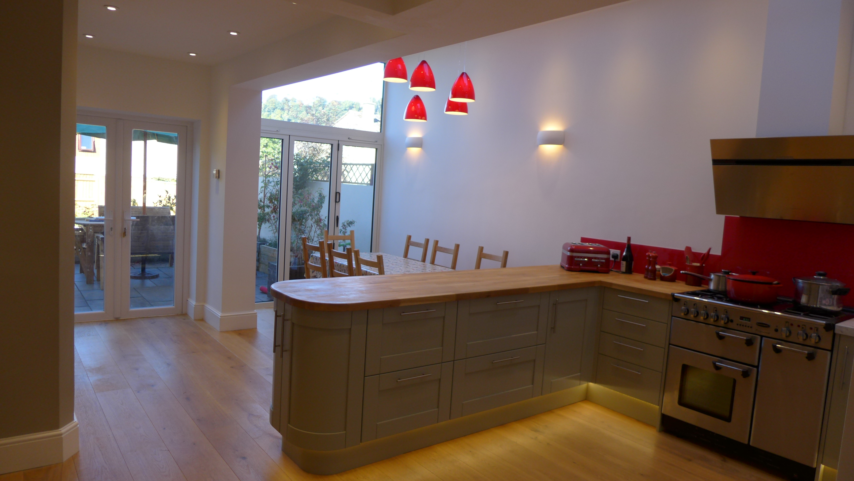 open plan kitchen diner