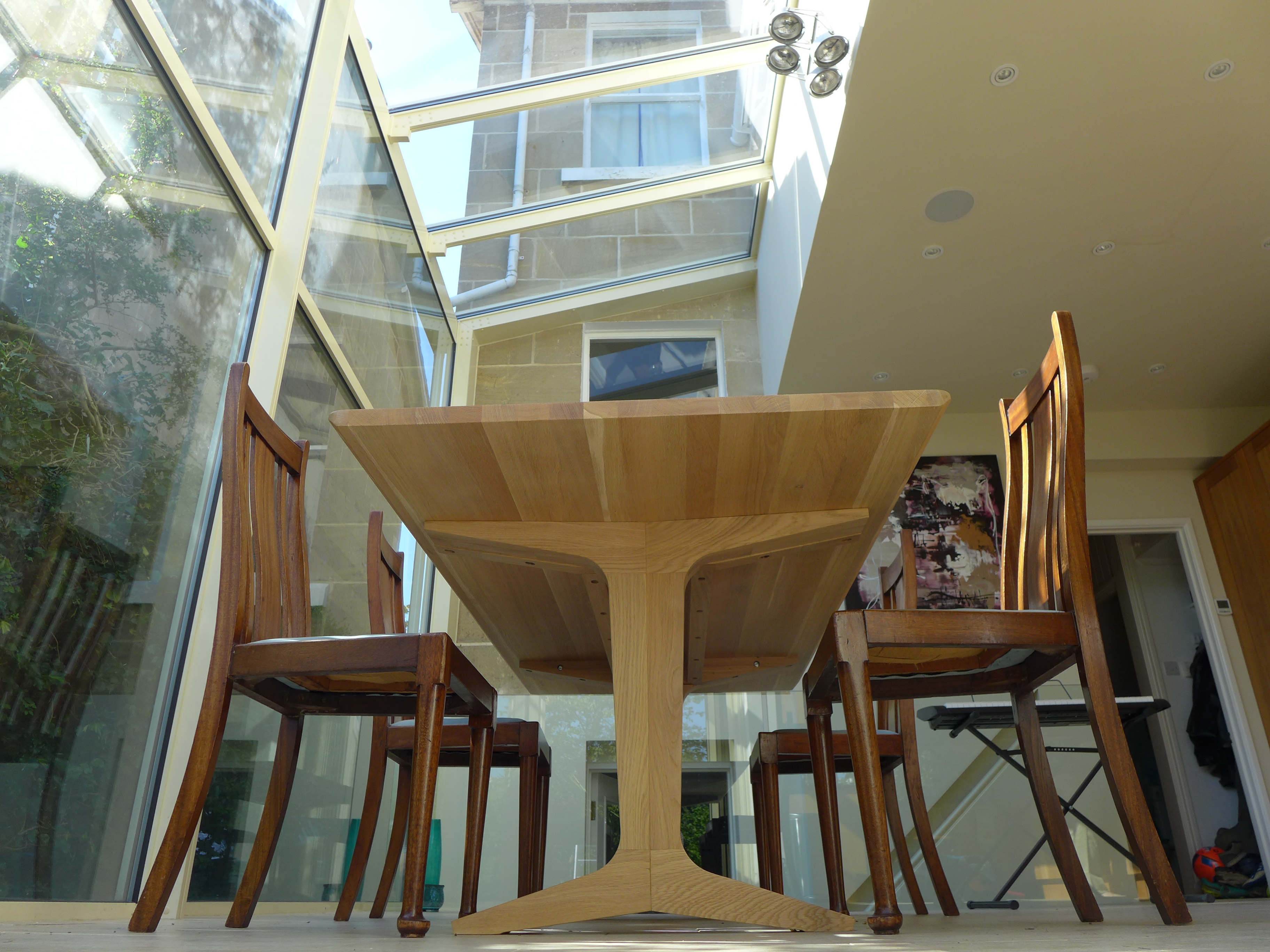 dining area under glass roof
