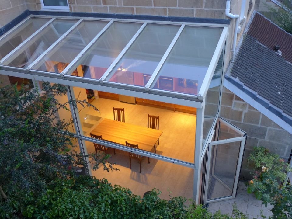 glass end of terrace extension with bifold doors