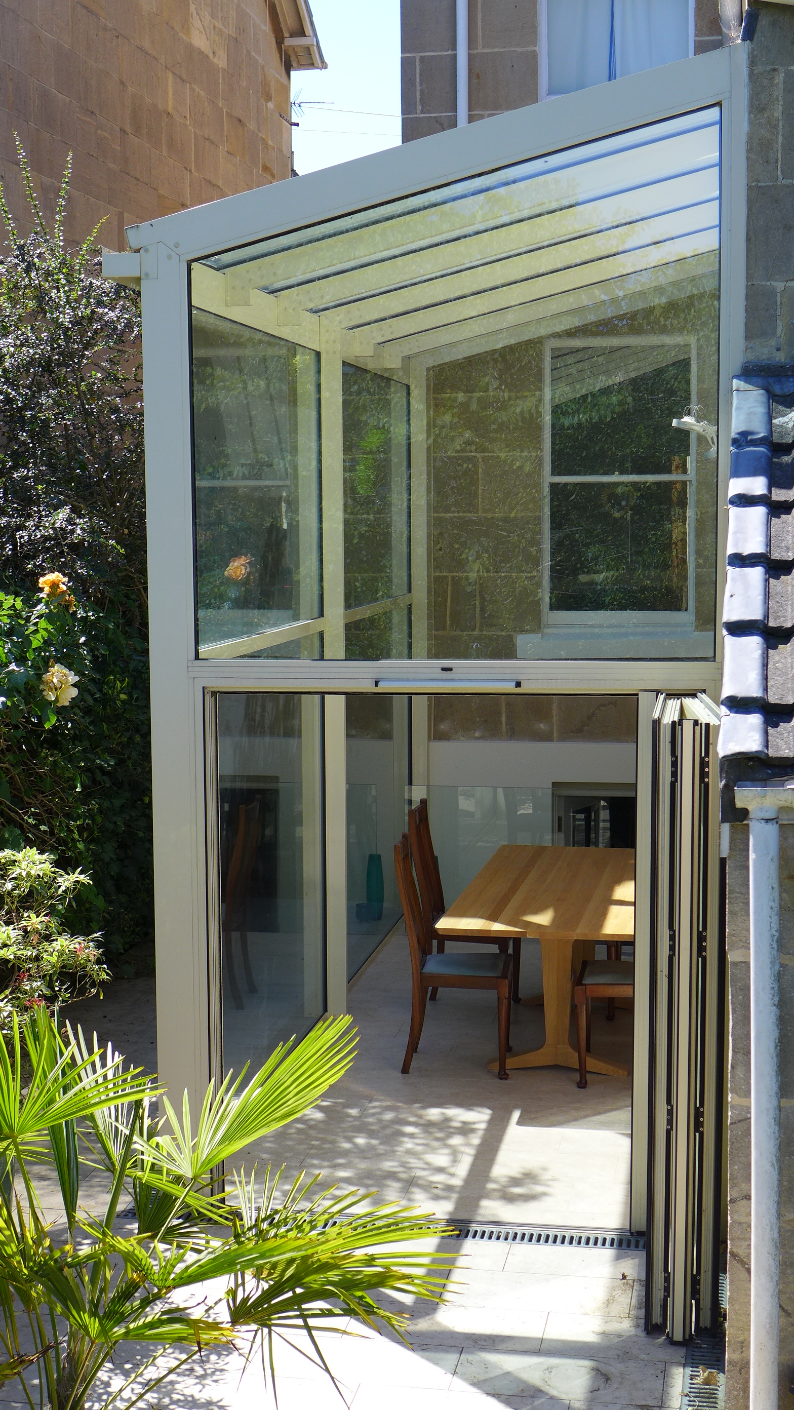 glass conservatory on end terrace