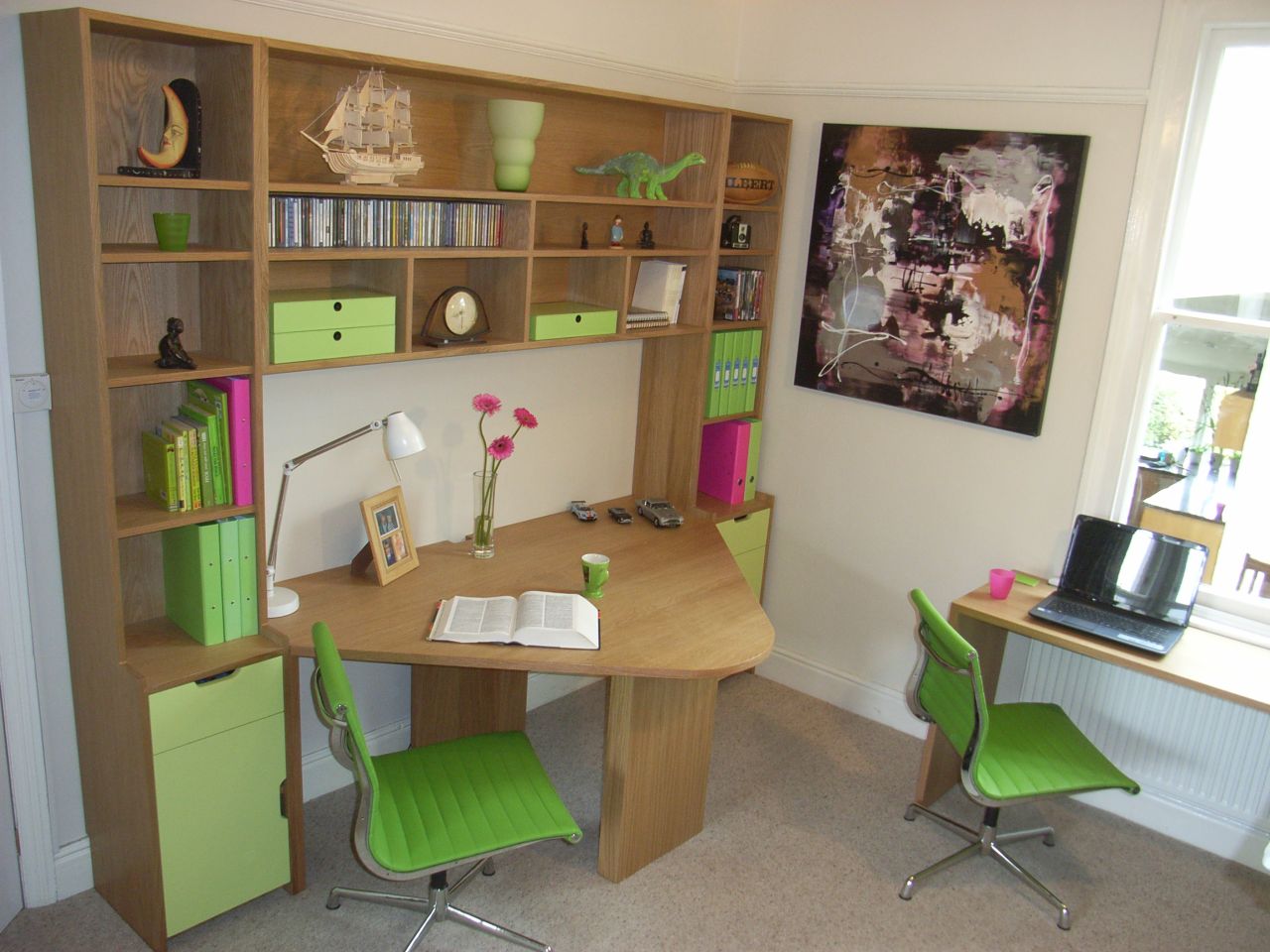 with more people working from home, we design bespoke home office furniture and other installations