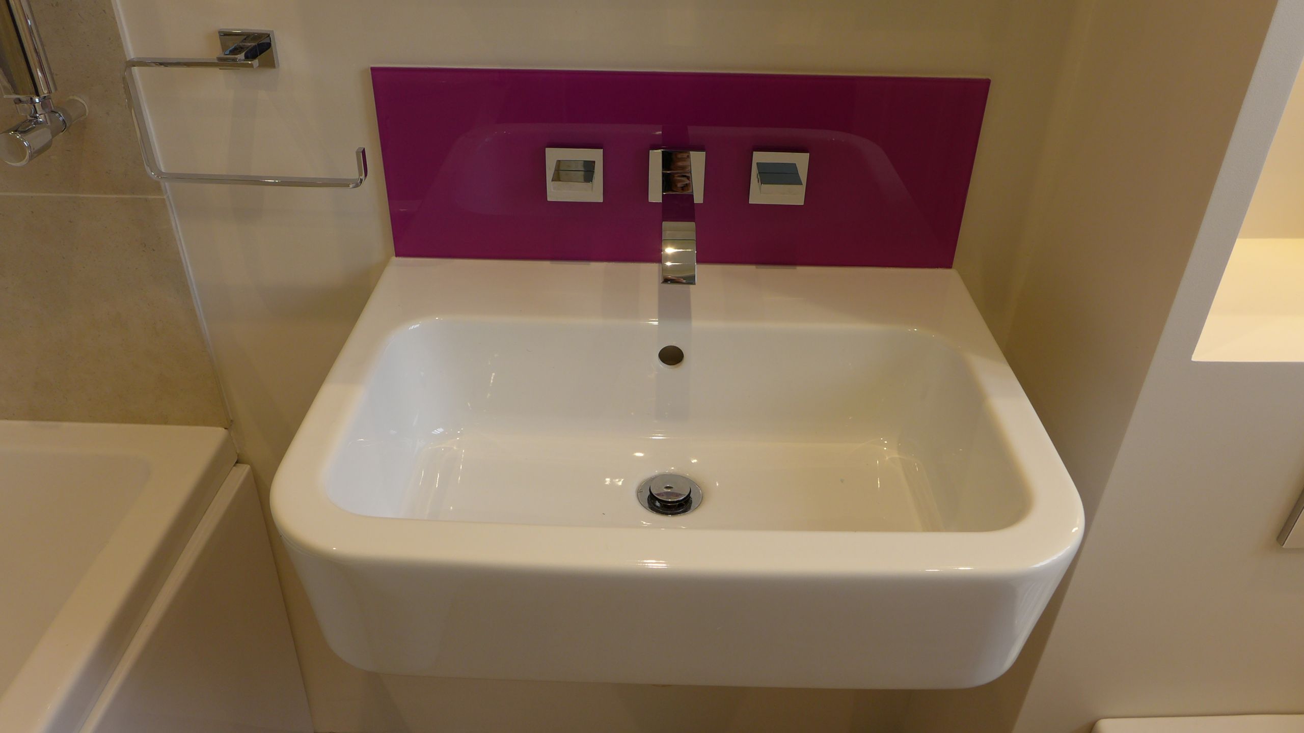 handbasin with wall mounted taps