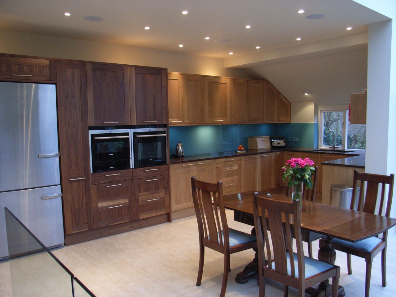 Teal Glass Kitchen Splashback