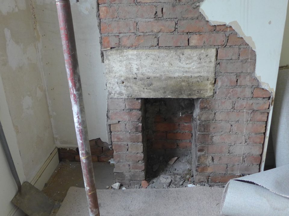 chimney breast exposed