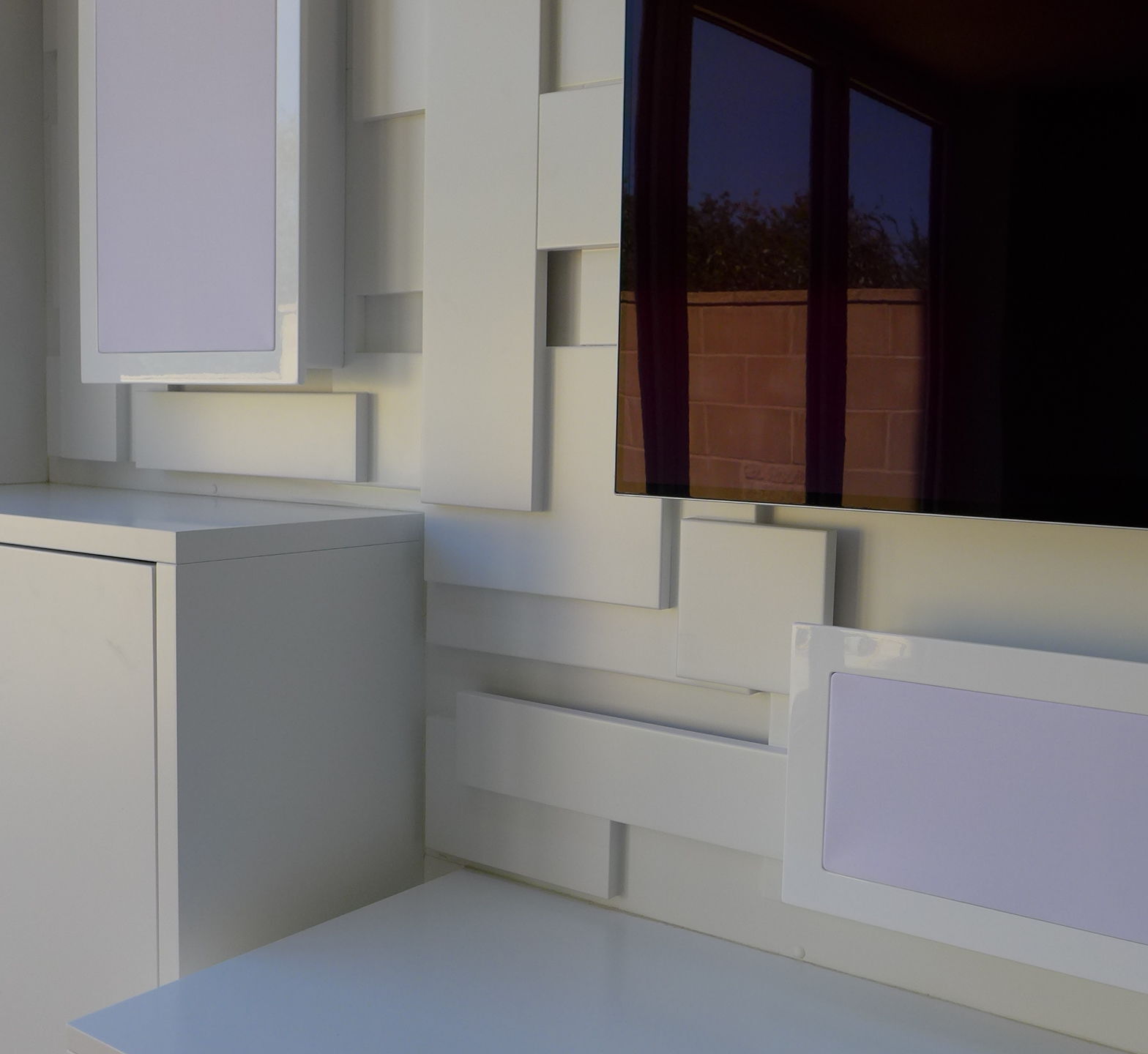 Wooden block feature wall