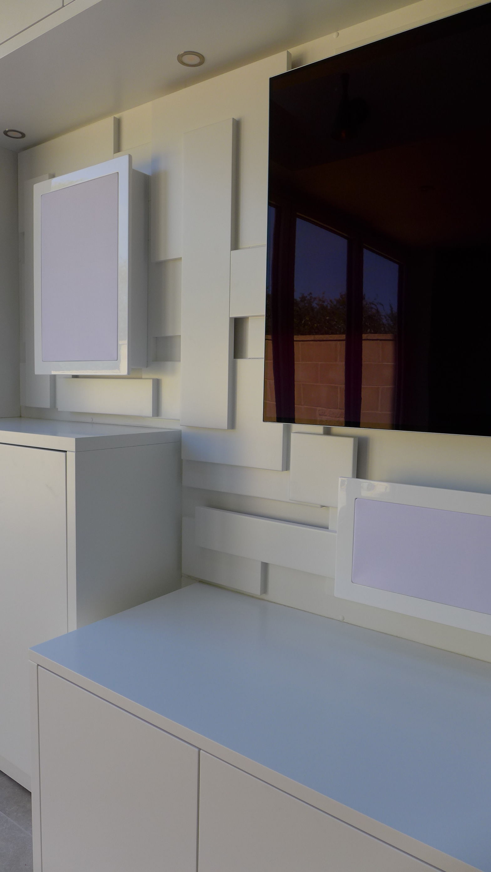 Wooden block feature wall