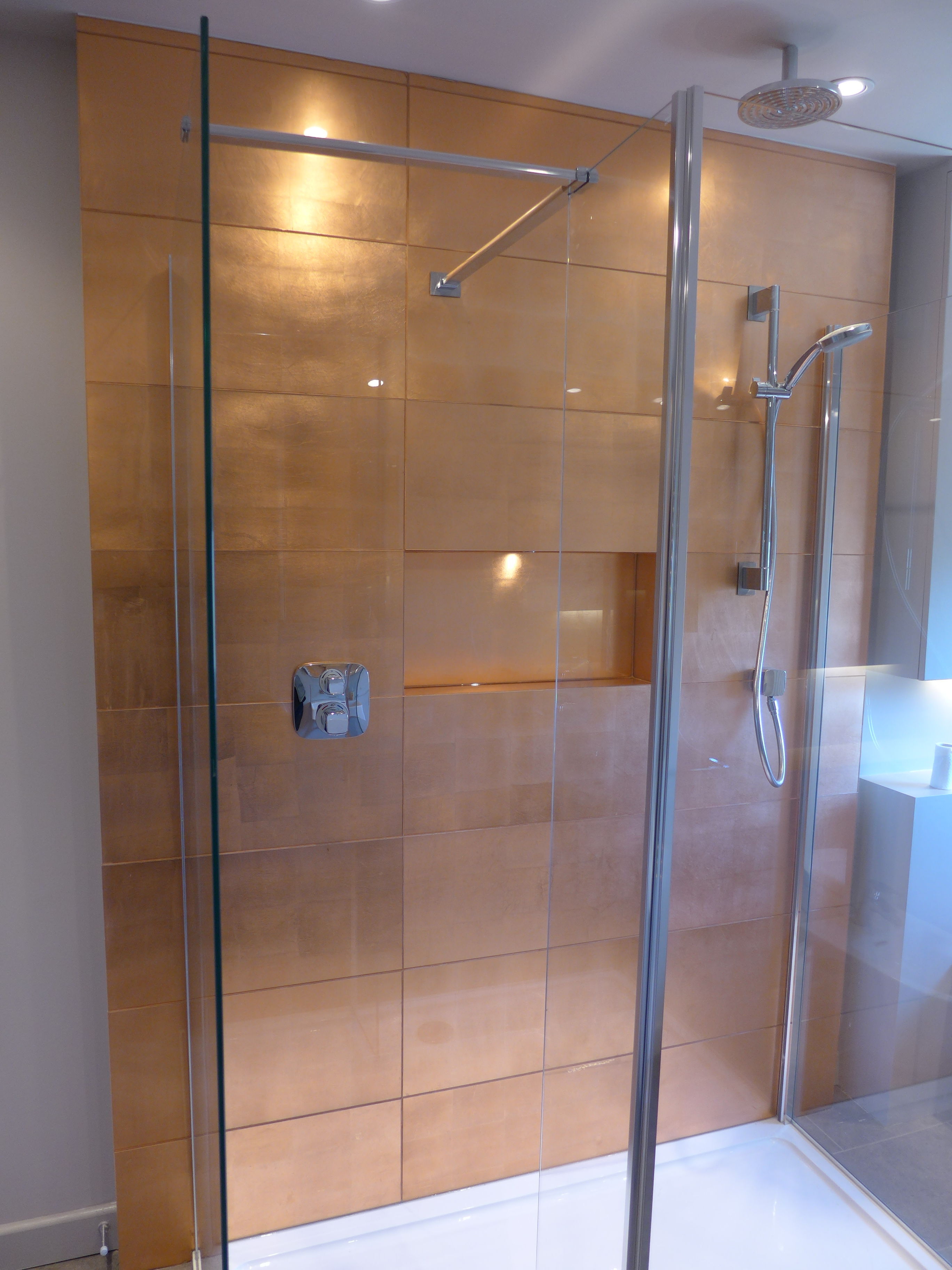 glass copper tiles