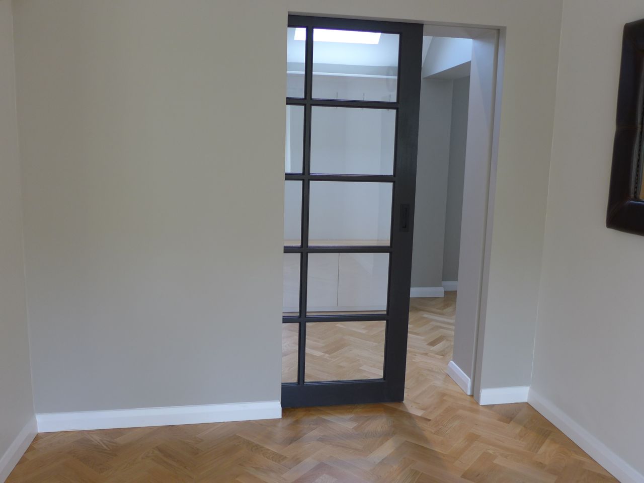 glazed pocket door opening