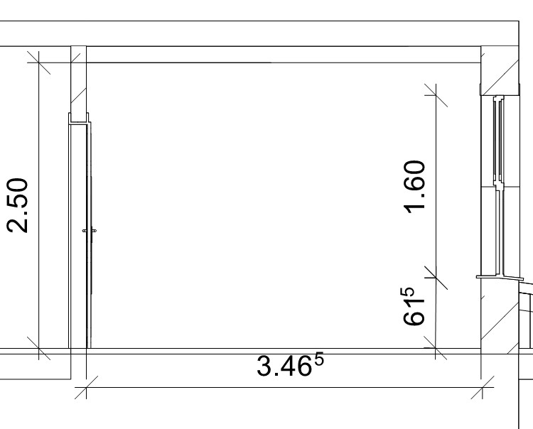 Bathroom empty - measure elevation