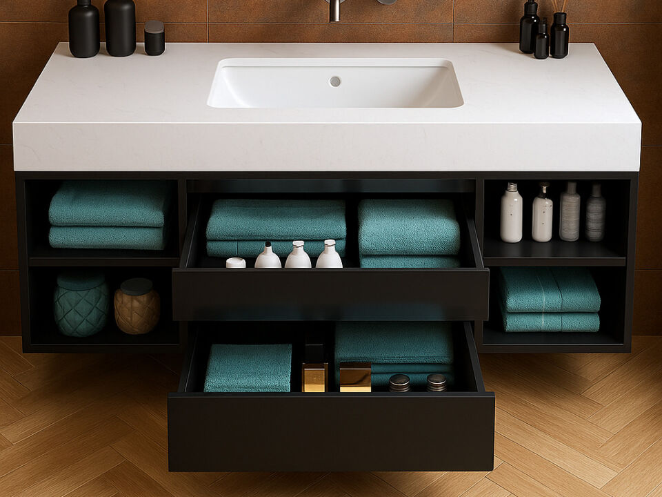 Bathroom vanity with drawers